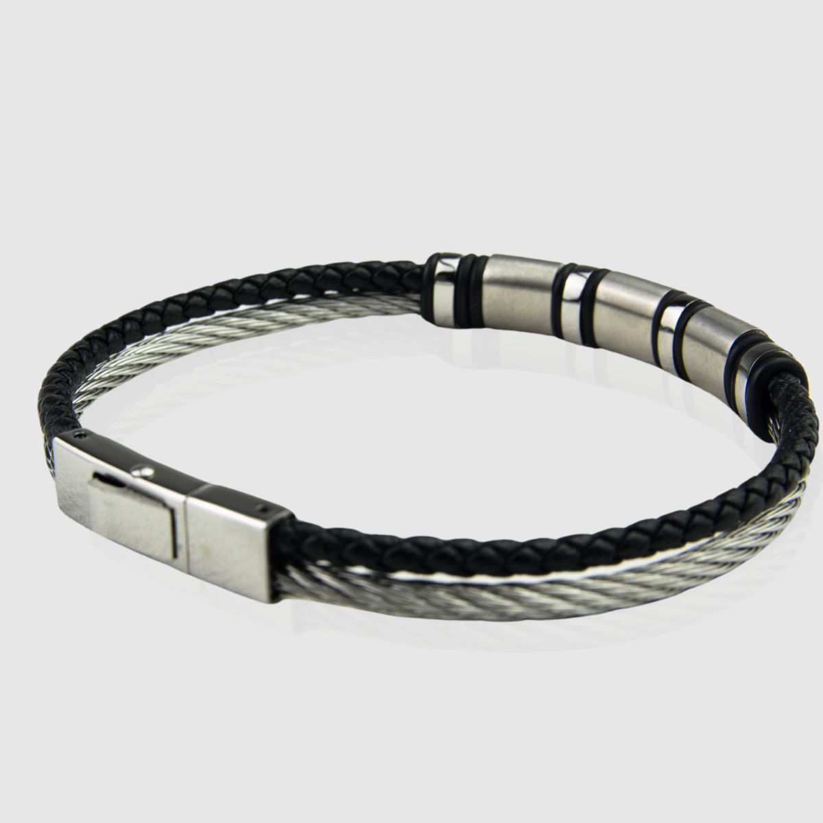 Zac Edward bracelet in cable and cordura with steel clasp closure